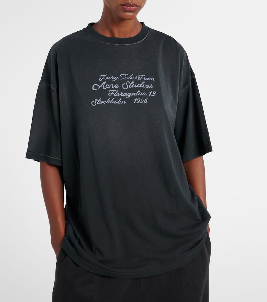 Acne Studios Logo Cotton Jersey T-shirt In Blue