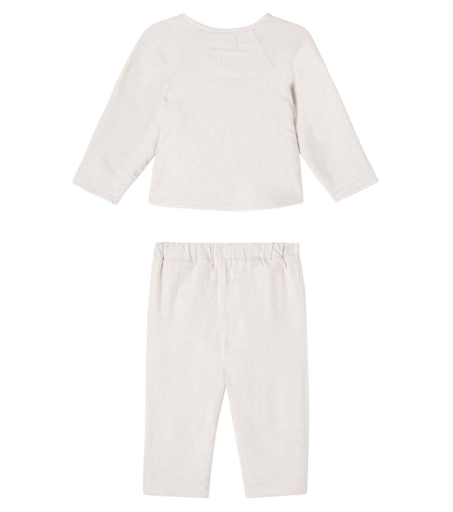 Cozmo Baby Cotton Sweatshirt And Sweatpants Set In White