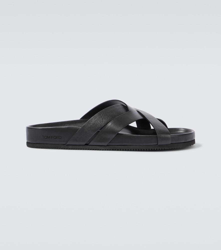Tom Ford Men's Black Leather Slides UK Size 9 - Mytheresa