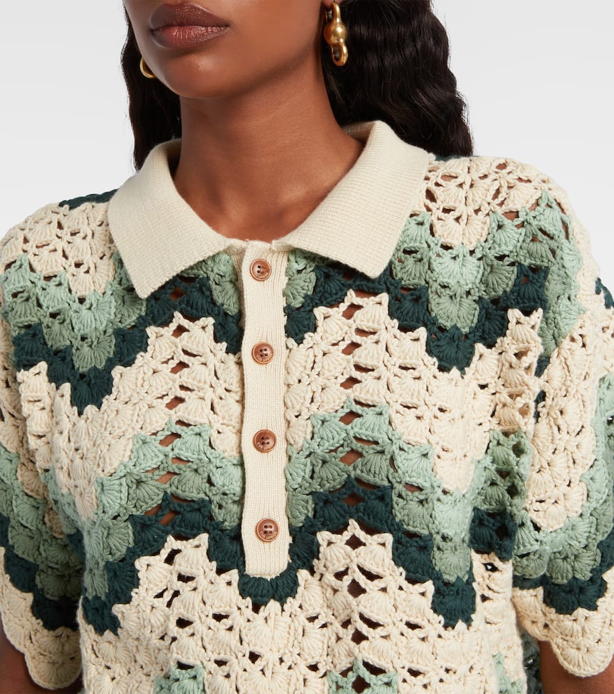 The Upside Tidal Sagra Cotton Crochet Top In Neutral