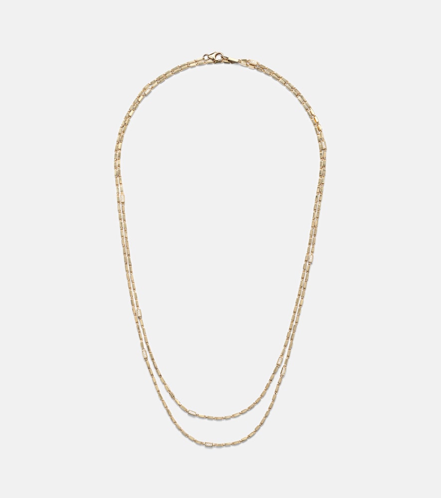 Suzanne Kalan Block-Chain 18kt gold chain necklace with diamonds
