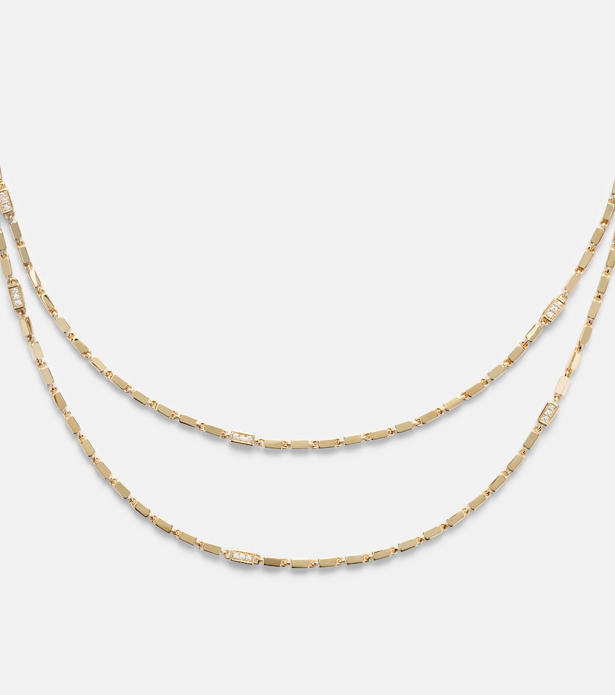 Suzanne Kalan Block-Chain 18kt gold chain necklace with diamonds | Thumbnail 3