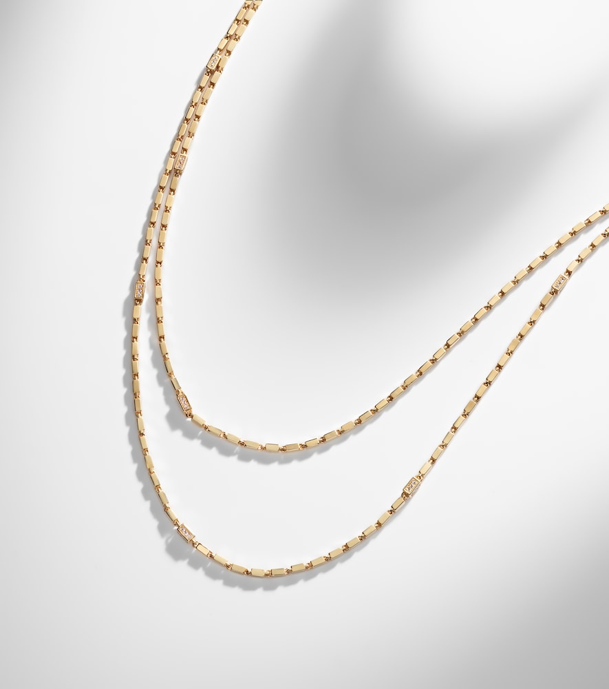 Suzanne Kalan Block-Chain 18kt gold chain necklace with diamonds | Thumbnail 6