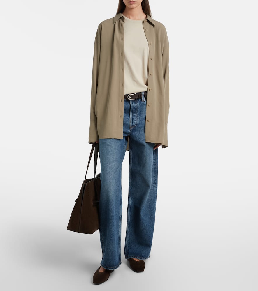 Agolde Low Slung Baggy High-rise Wide-leg Jeans In Blue