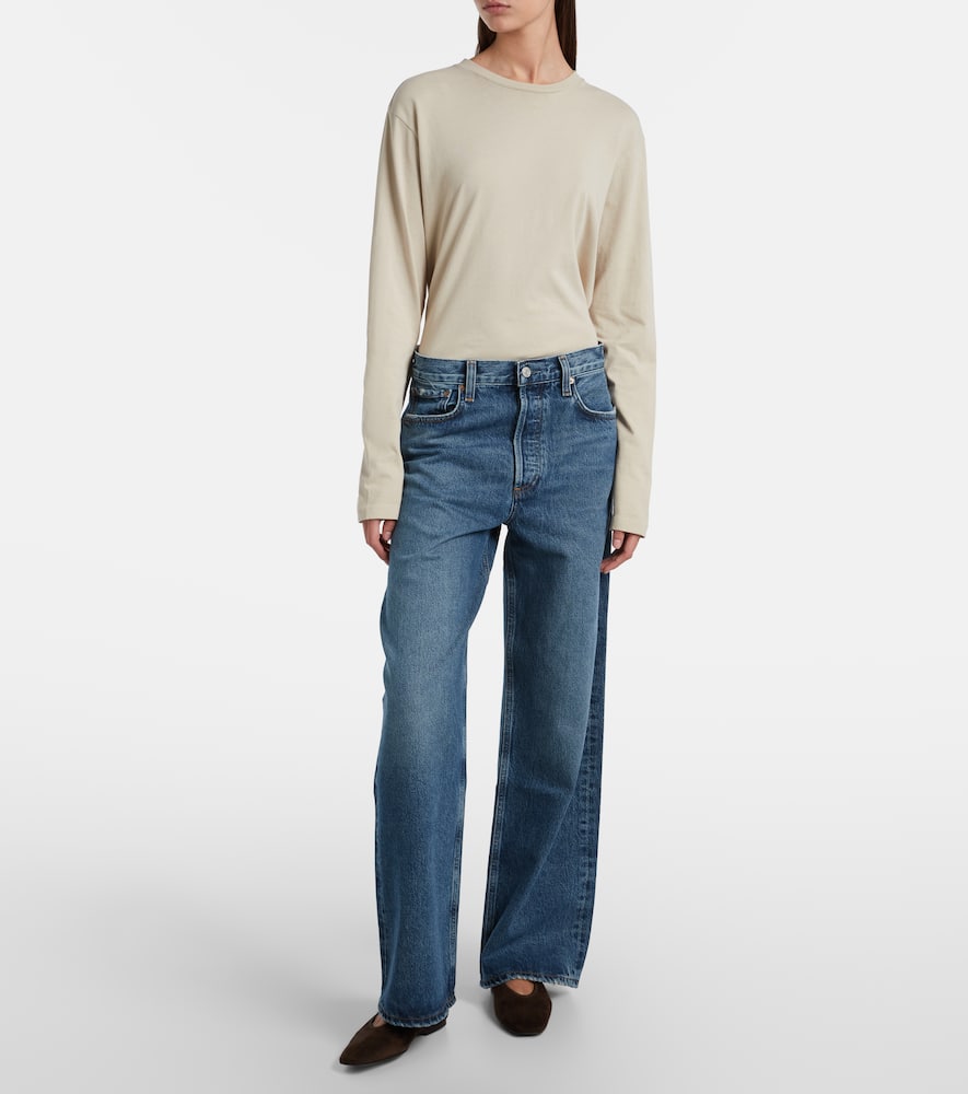 Agolde Low Slung Baggy High-rise Wide-leg Jeans In Blue