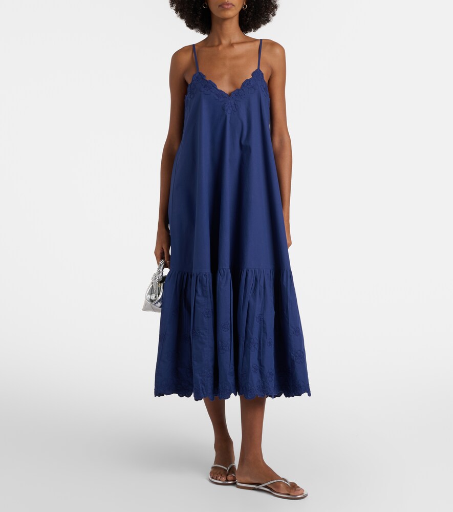 Juliet Dunn Embroidered cotton midi dress
