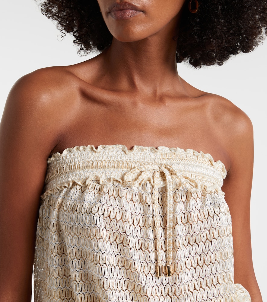  Melissa Odabash Melissa Odabash Isla Off-shoulder Lamã© Minidress 