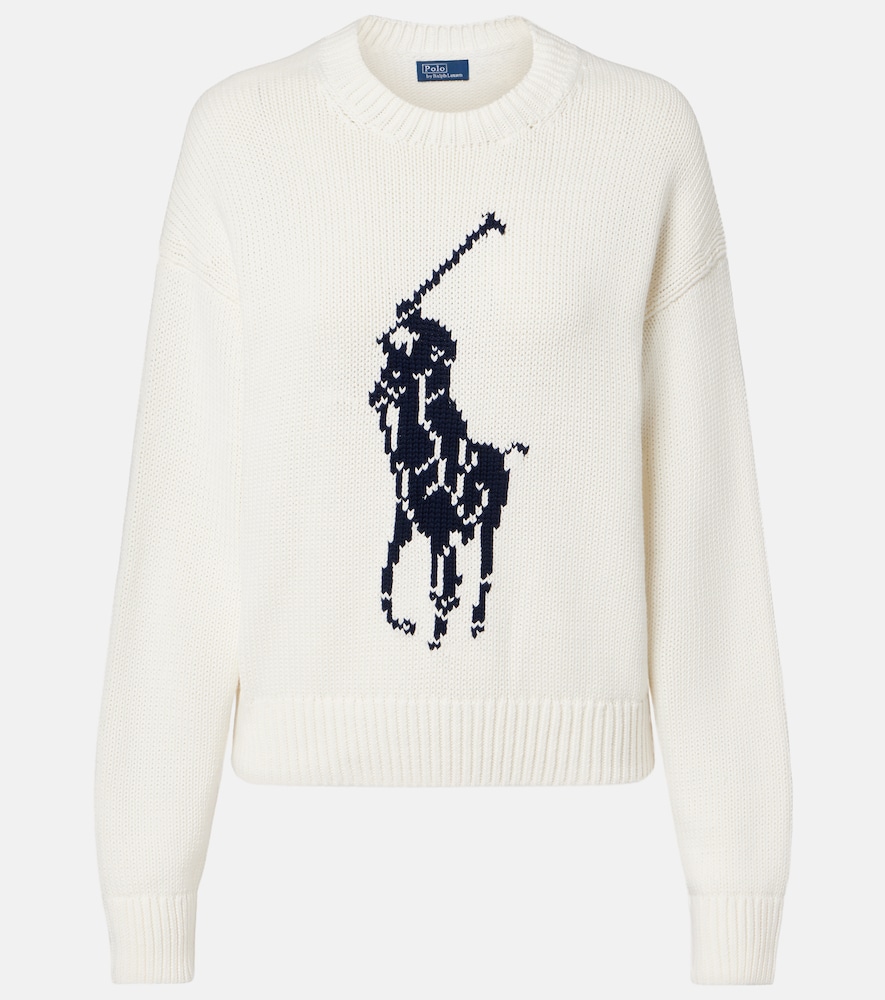 Ralph Lauren Big Pony Intarsia Cotton Sweater Polo