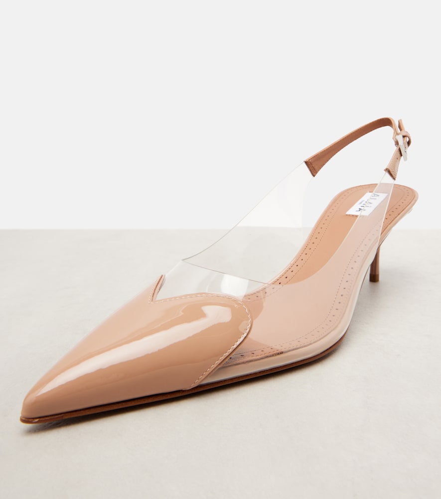 Alaïa Le Cœur 55 Leather And Pu Slingback