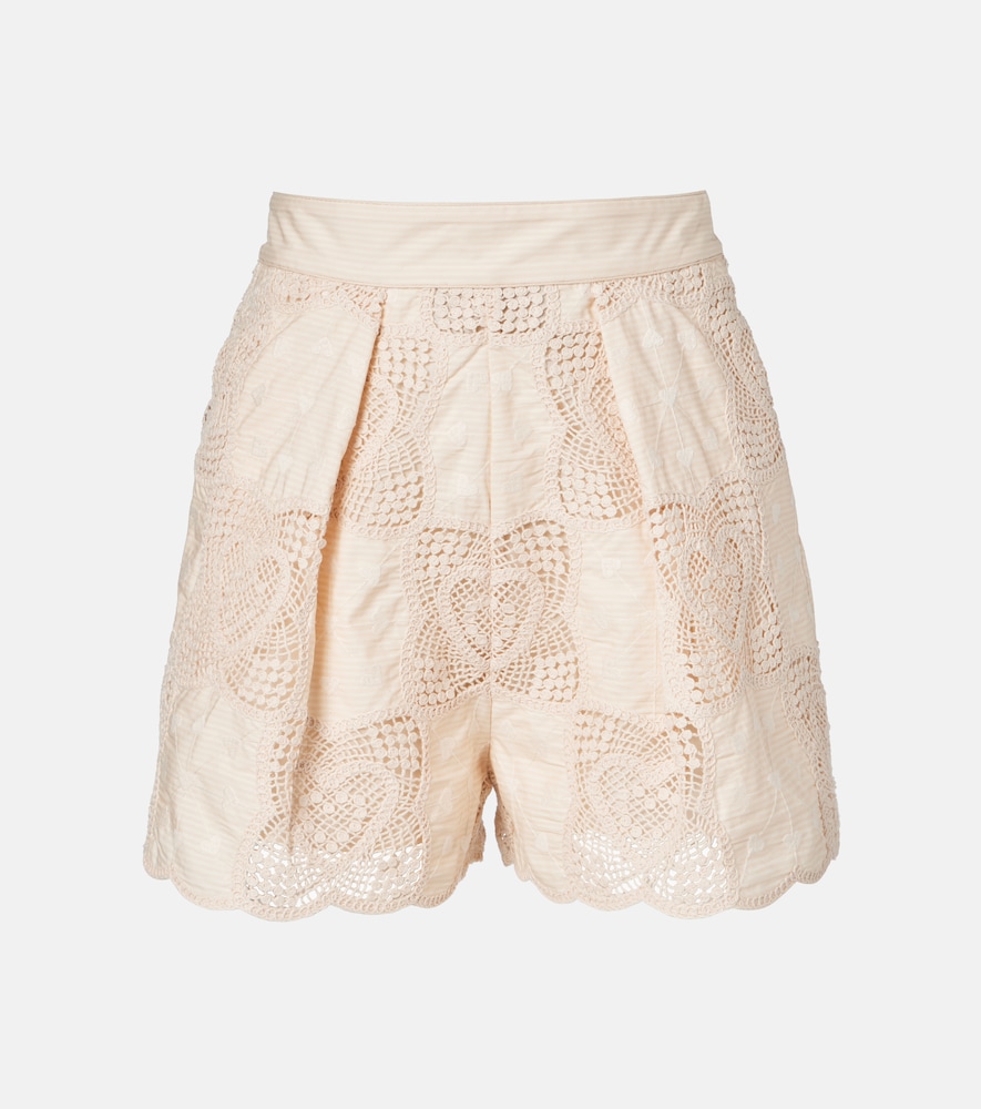 Zimmermann Wanderlust crochet cotton-blend shorts