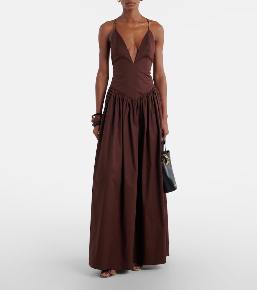 Adriana Degreas Open-back cotton maxi dress