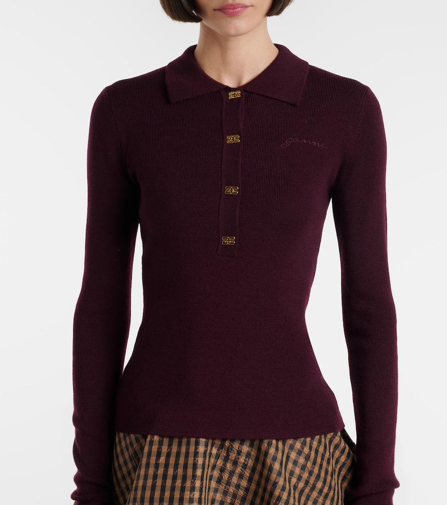  Ganni Ganni Polopullover Aus Wolle 