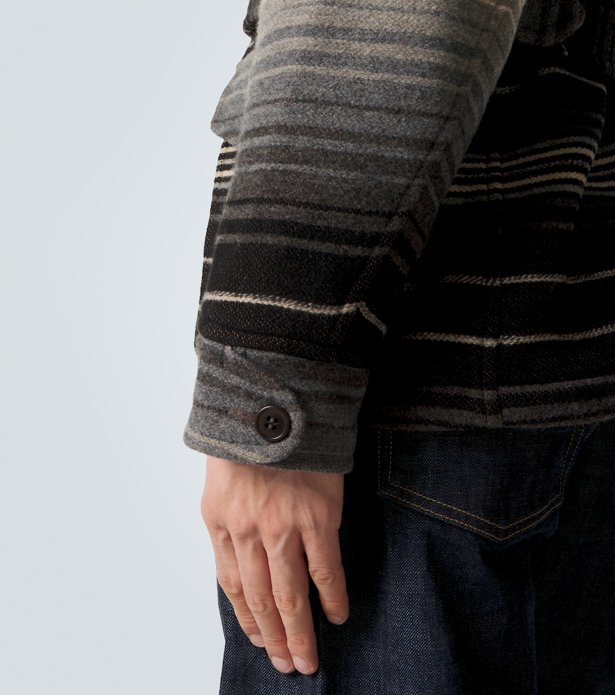  Rrl Rrl Striped Wool And Cotton Jacquard Coat 