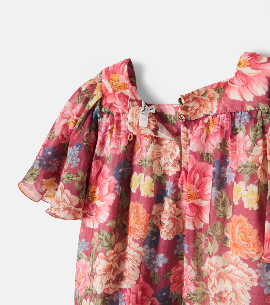  Chloe Kids Chloé Kids Bedrucktes Kleid Aus Baumwolle Und Seide 