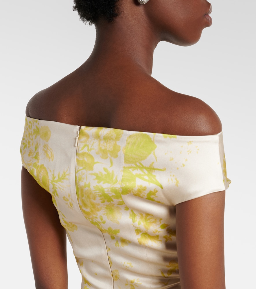 Erdem Erdem Bedruckte Robe Aus Satin 