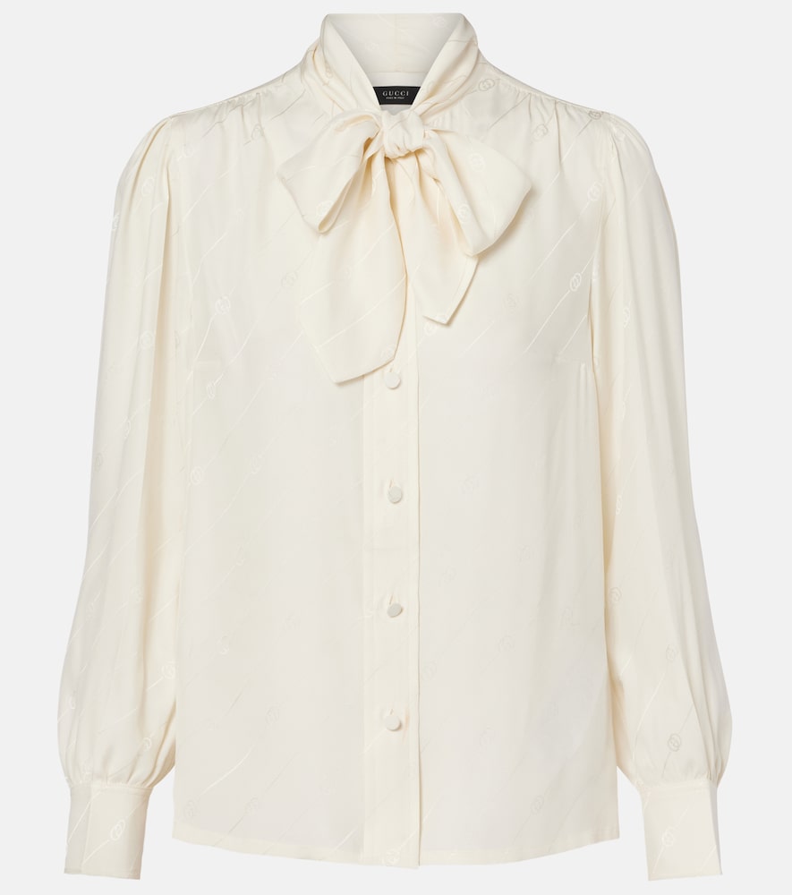 Gucci Interlocking G silk crêpe satin blouse
