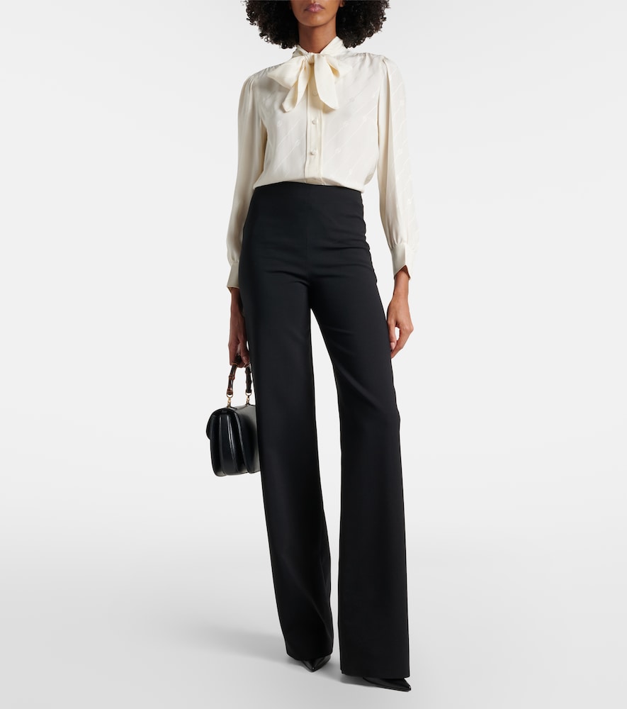  Gucci Gucci Interlocking G Silk Crãªpe Satin Blouse 