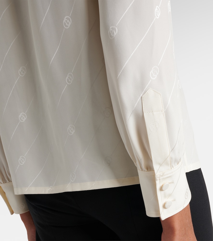  Gucci Gucci Interlocking G Silk Crãªpe Satin Blouse 