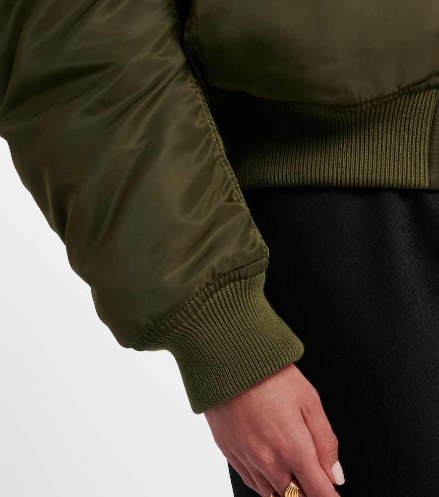  Bottega Veneta Bottega Veneta Intrecciato Leather-trimmed Bomber Jacket 