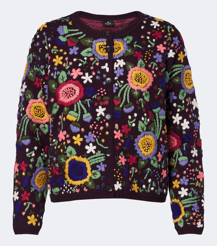 Bestickter Cardigan aus Wolle