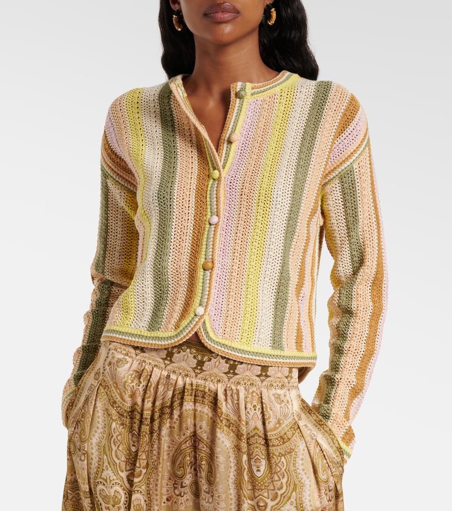  Zimmermann Zimmermann Indra Striped Crochet Cotton Cardigan 