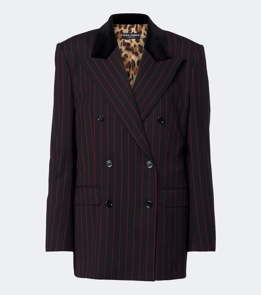 Blazer aus einem Wollgemisch mit Samt