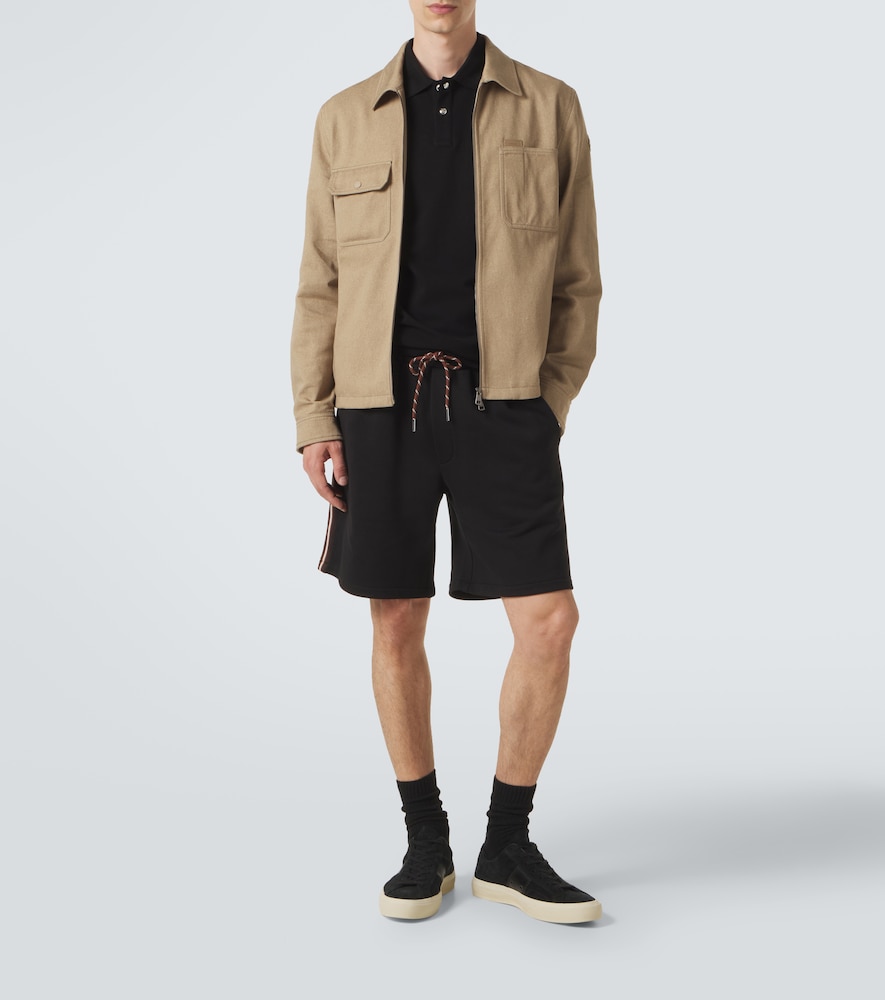 Moncler eather-trimmed cotton piqué polo shirt | Thumbnail 5 Moncler eather-trimmed cotton piqué polo shirt | Thumbnail 5