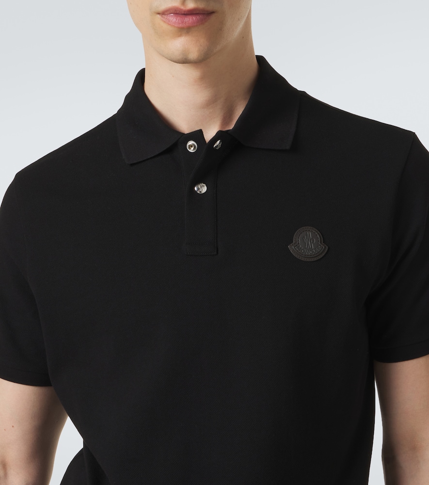 Moncler eather-trimmed cotton piqué polo shirt | Thumbnail 6 Moncler eather-trimmed cotton piqué polo shirt | Thumbnail 6