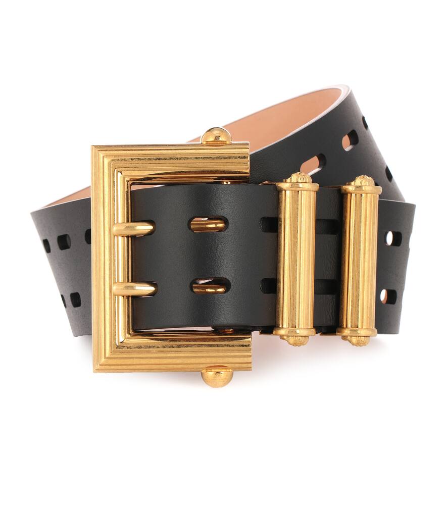 Versace square buckle leather belt clearance