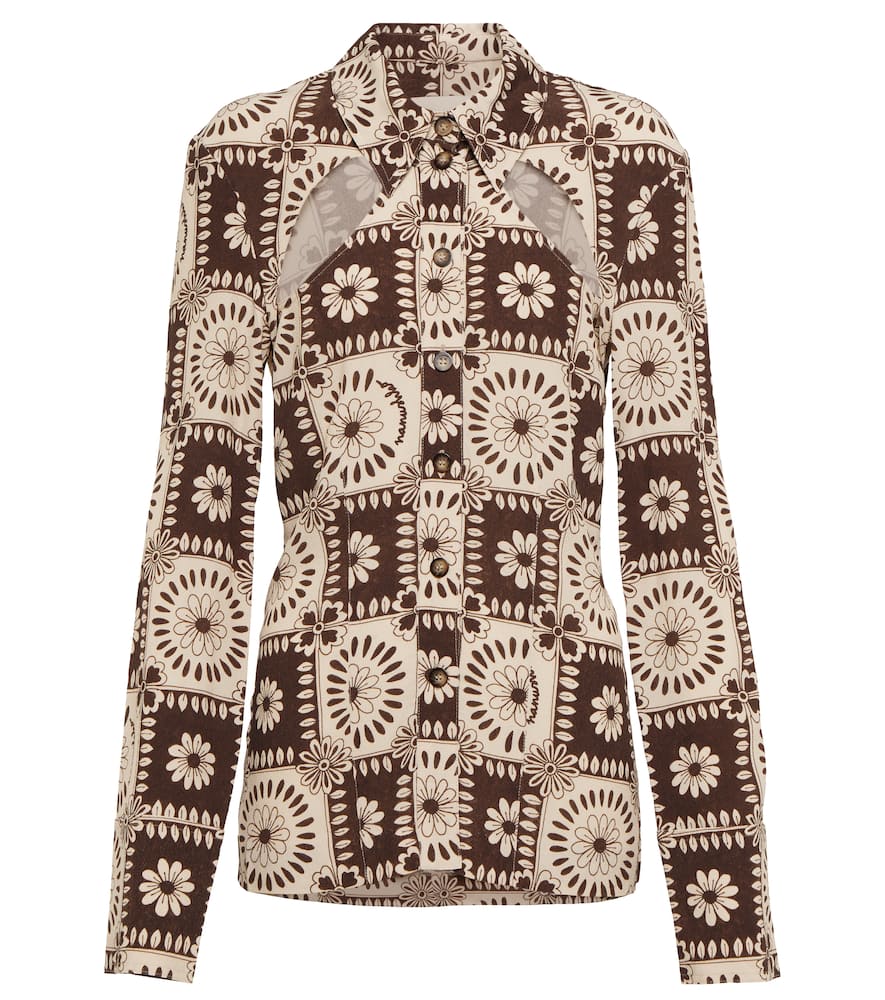 Nanushka Huyen printed cutout shirt