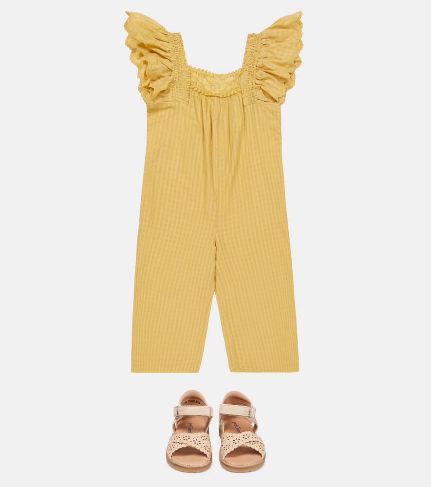 Louise Misha Irene Checked Cotton Overalls In Honey Check