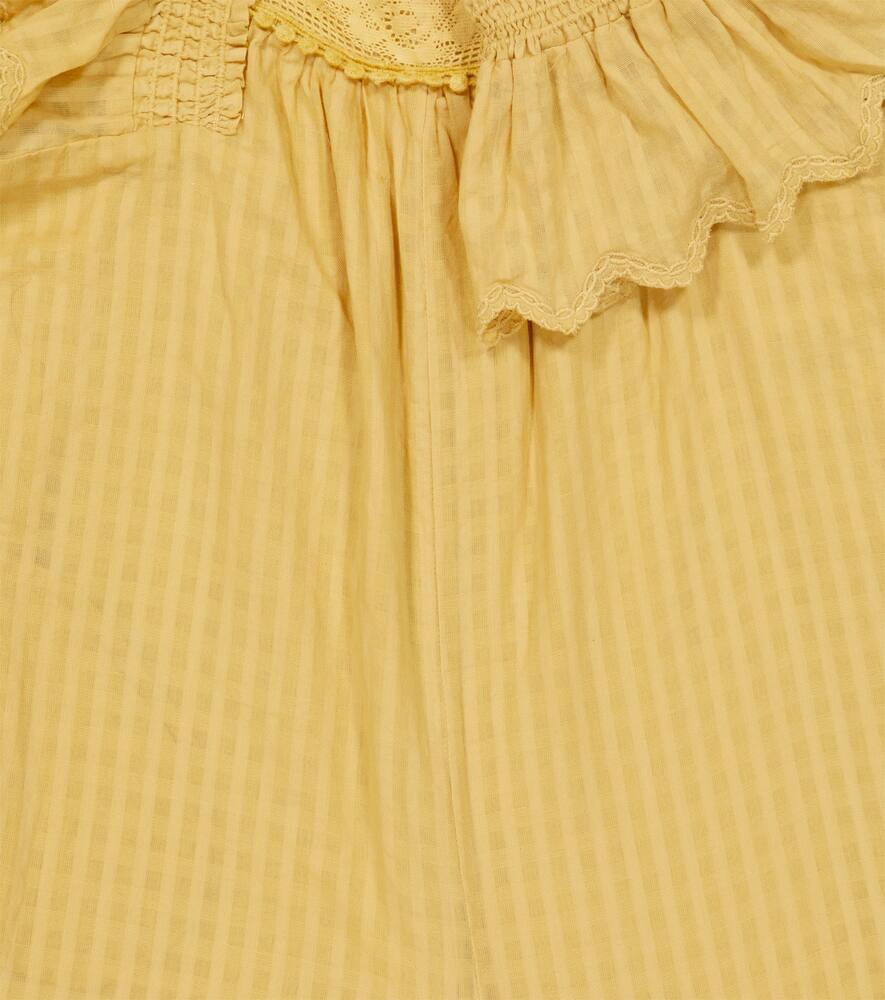 Louise Misha Irene Checked Cotton Overalls In Honey Check