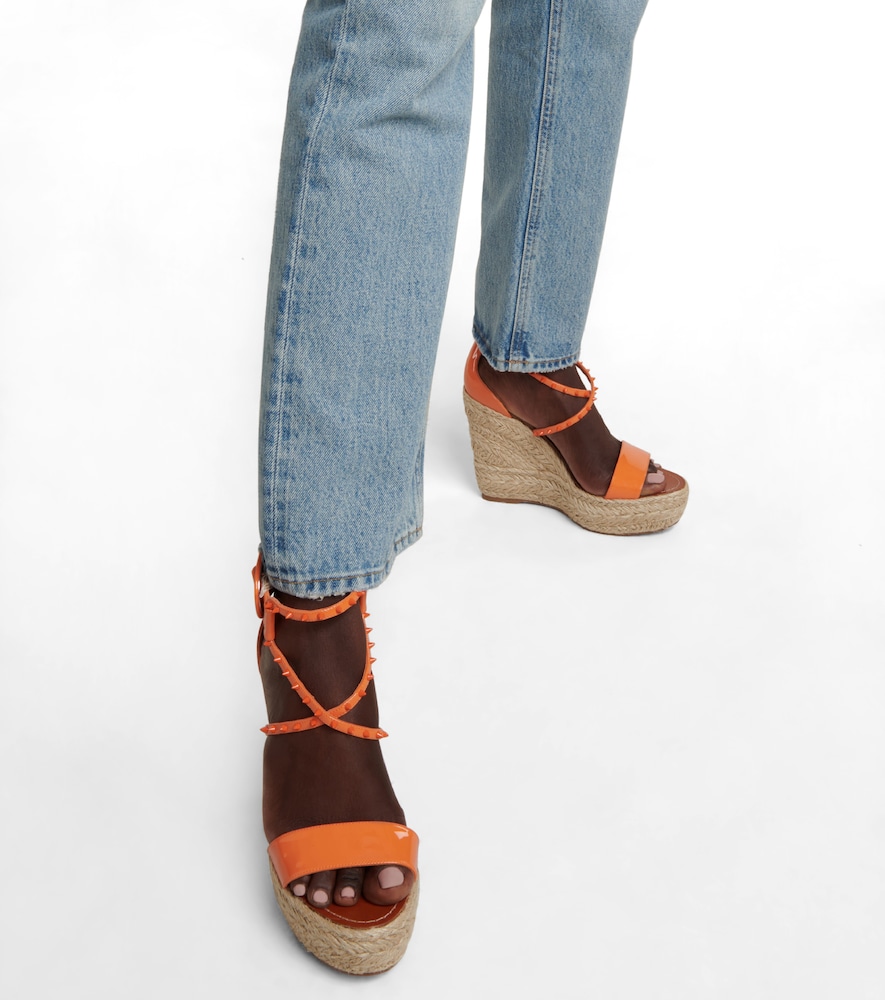  Christian Louboutin Christian Louboutin Chocazeppa 120 Embellished Wedge Sandals 