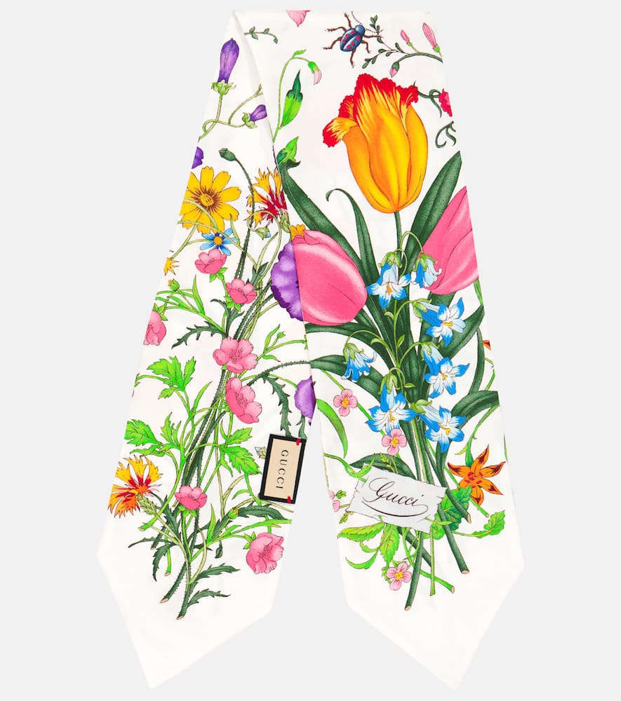 Floral silk scarf
