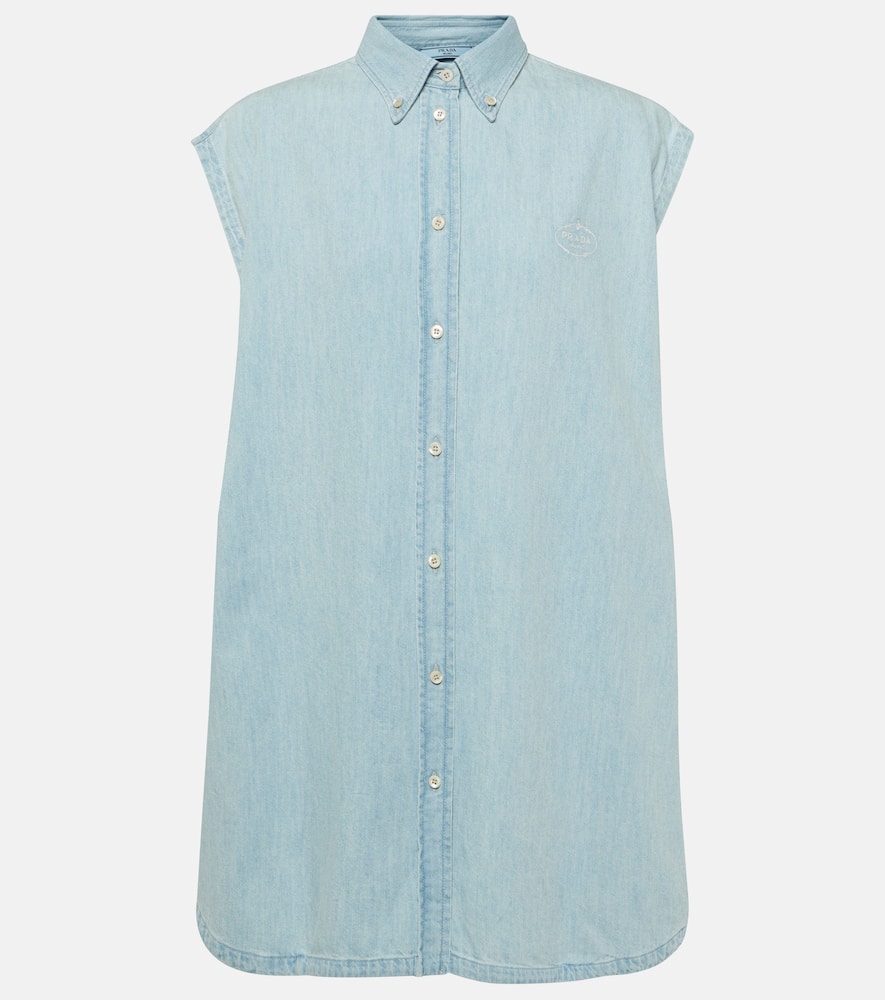 Oversized denim shirt dress
