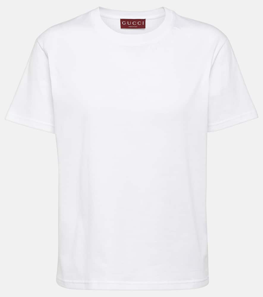 Embroidered cotton jersey T-shirt