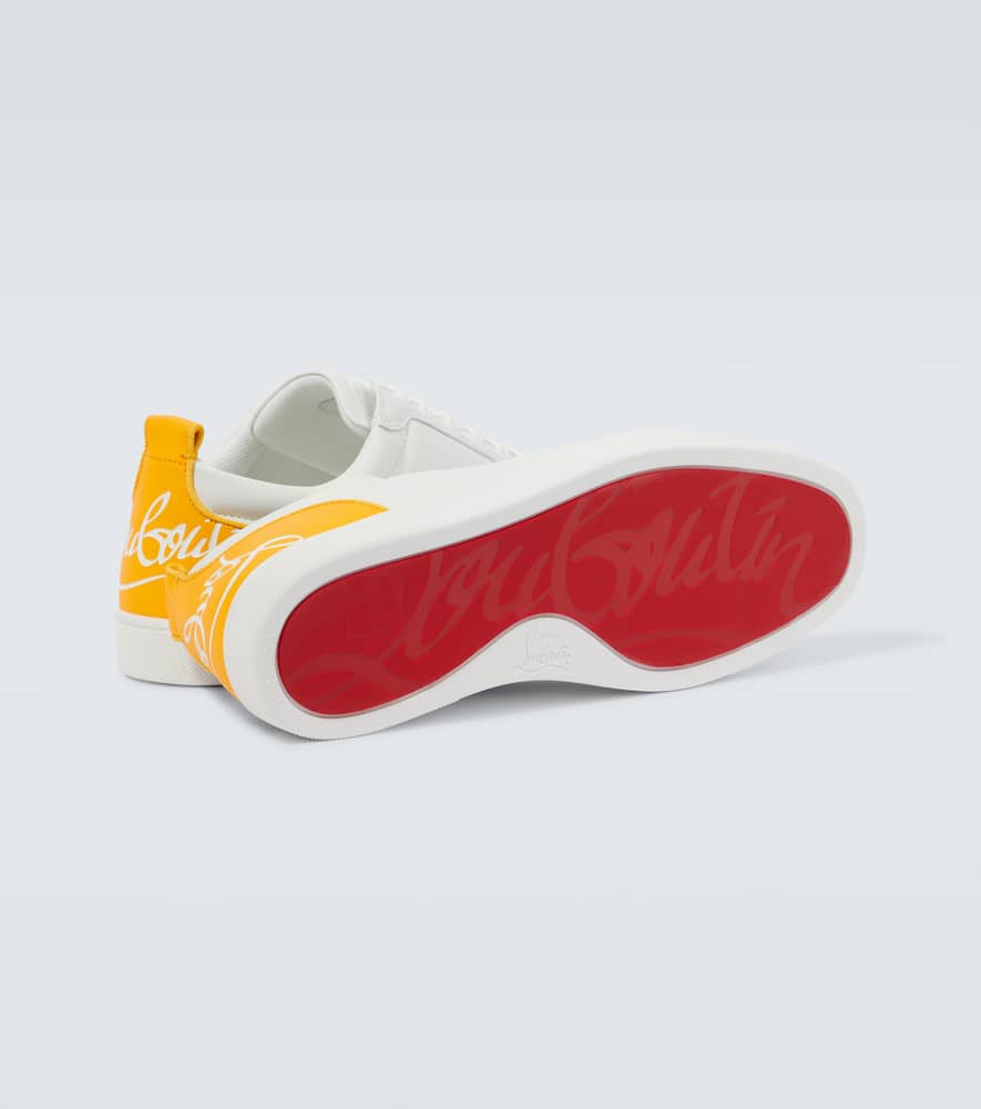 Christian Louboutin Fun Louis Junior Leather Sneaker In Weiss