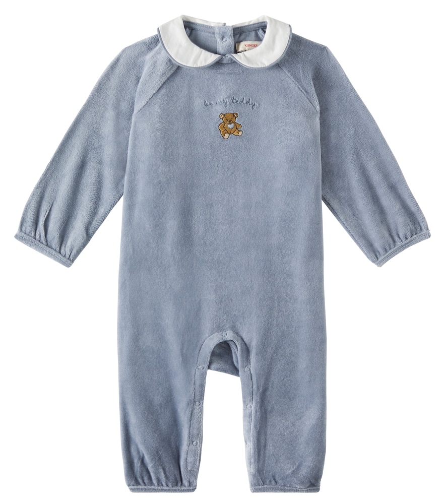 Konges Sløjd Baby Miffa cotton-blend velvet playsuit