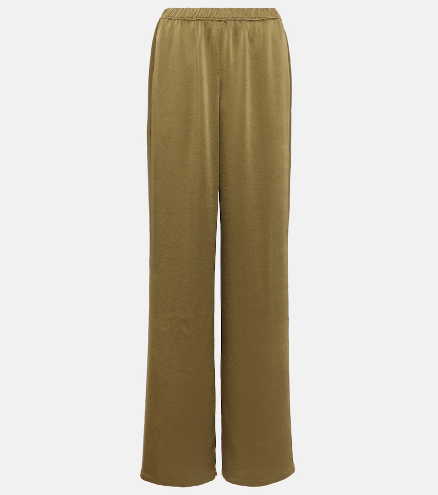 Vince Women's Green Low-Rise Satin Wide-Leg Pants UK Size 6 - Mytheresa