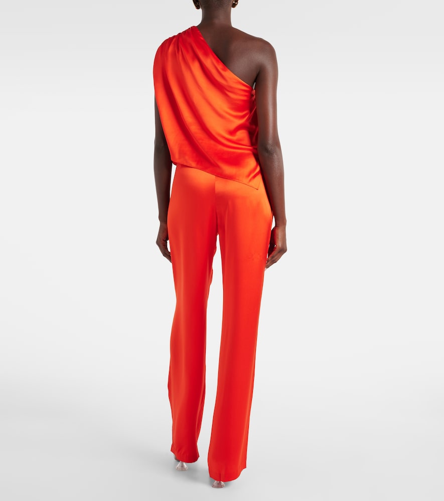  The Sei The Sei Asymmetric One-shoulder Silk Satin Top 