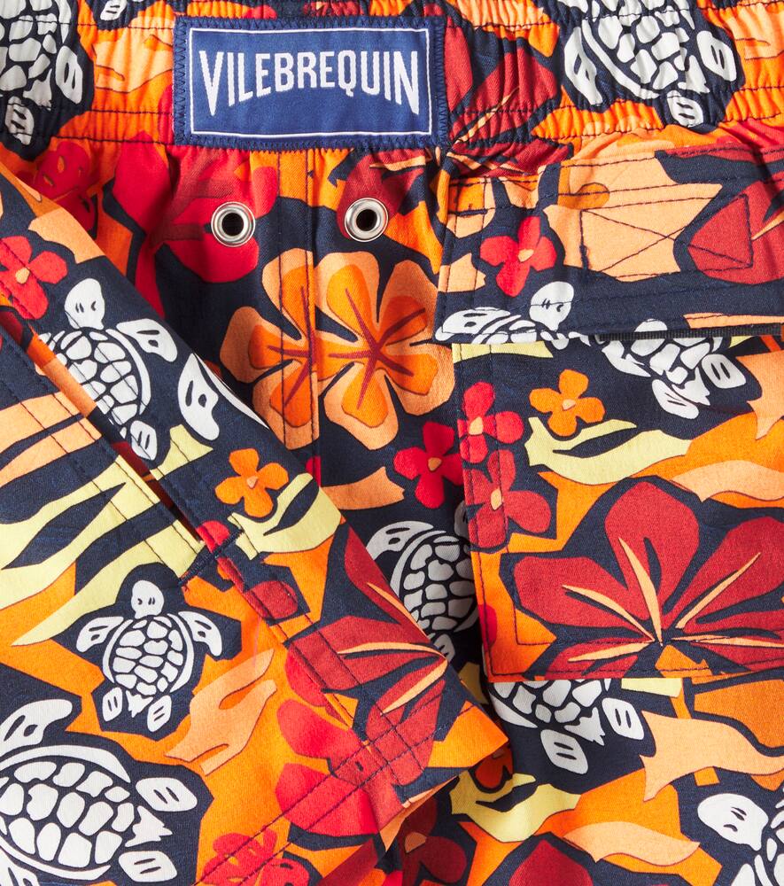 Vilebrequin Monoi Printed Swim Trunks In Orange