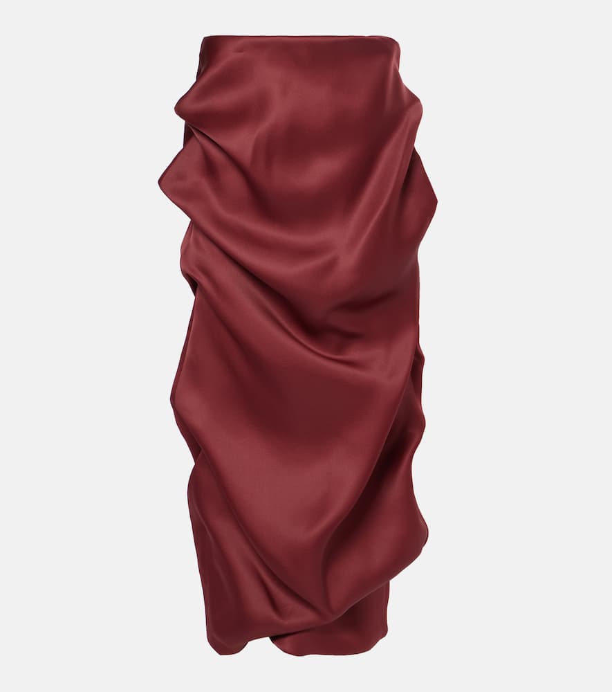 Olula draped silk gazar maxi skirt