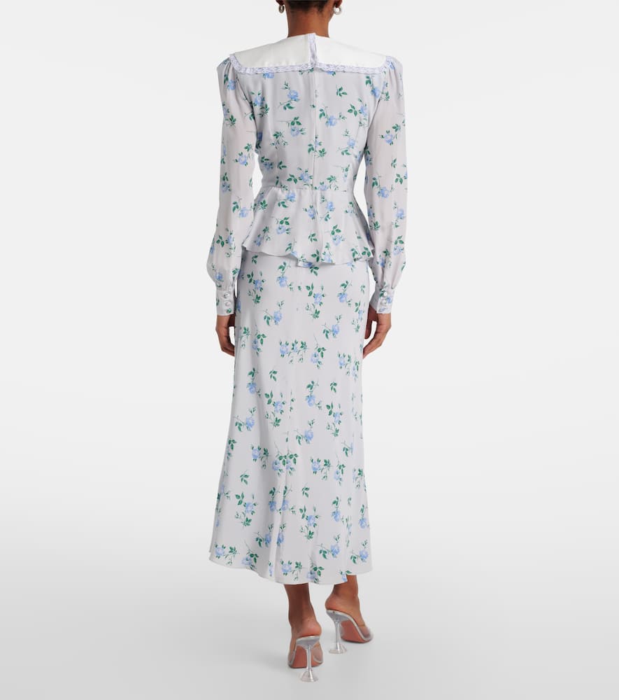 Alessandra Rich Silk Satin Maxi Dress In Black