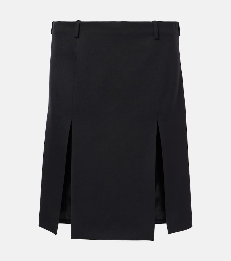 Attico Virgin Wool Midi Skirt In Black