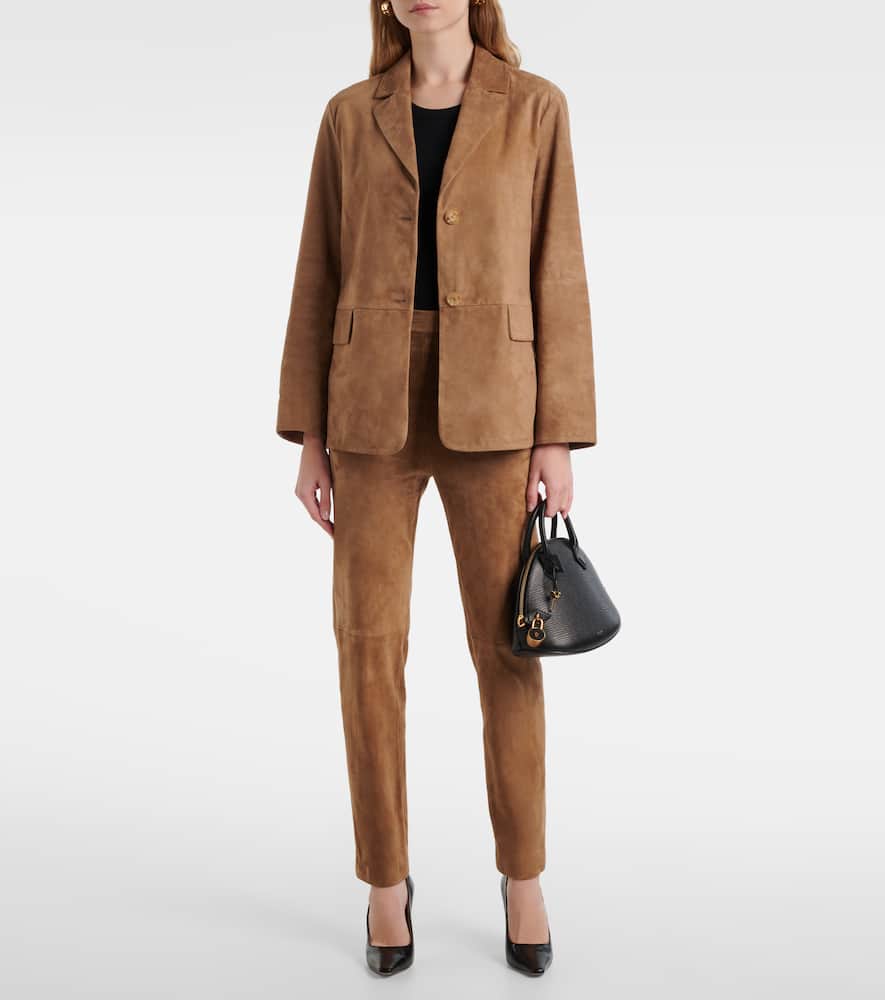 S Max Mara Primula Suede Blazer In Beige
