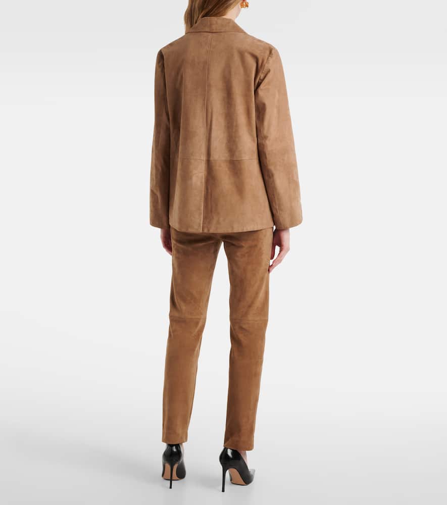 S Max Mara Primula Suede Blazer In Beige