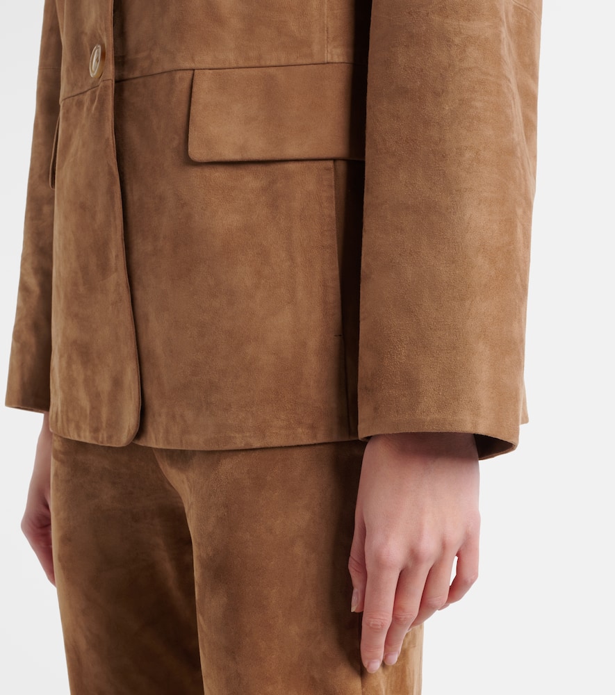 S Max Mara Primula Suede Blazer In Beige