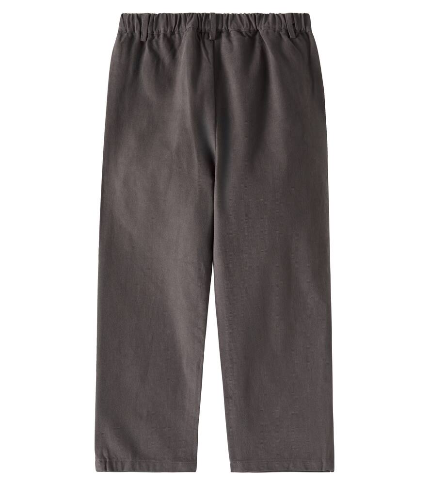 Donsje Kassim Embroidered Cotton Straight Pants In Grey
