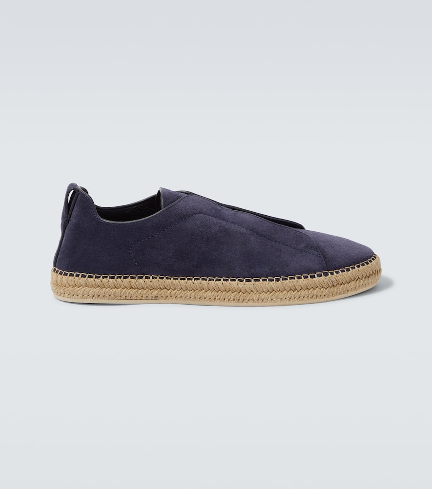 Triple Stitch suede espadrilles