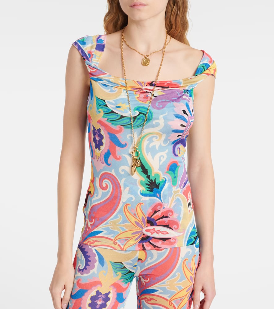 Etro Paisley Top In Multicolour